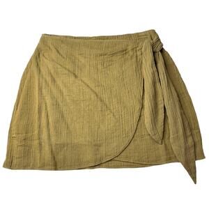 L*Space Lanie Faux Wrap Skirt Moss Green Cover-up Women's Size Small NWT
